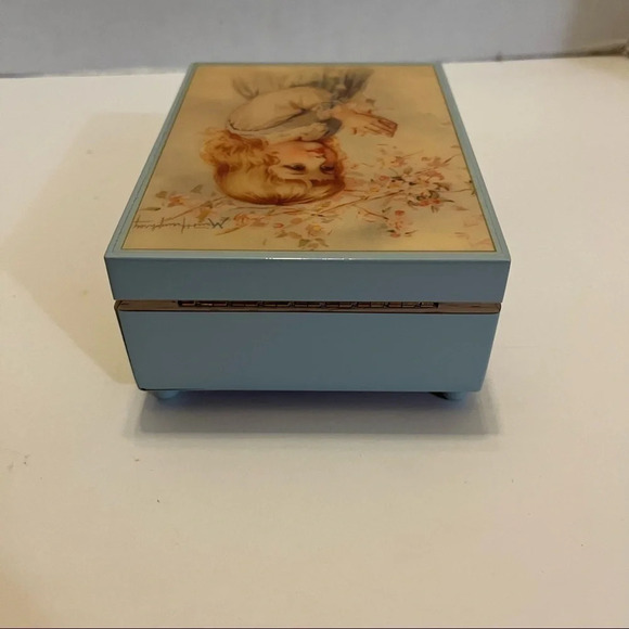 In The Orchard Girl Musical Trinket Box Mozart Lullaby Victorian 1991 Hamilton - Picture 4 of 14